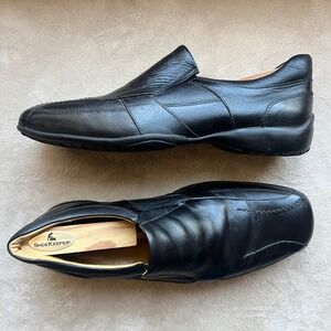 Sandro‎ Moscoloni Men 10.5 D Black Leather Slip On Loafers Square Toe Brazil